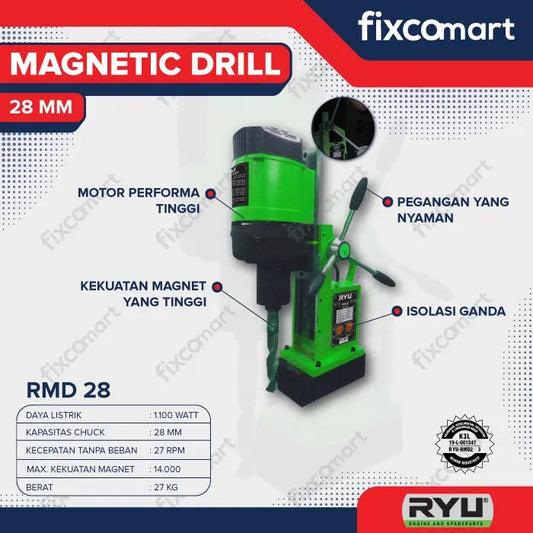 RYU Magnetic Drill / Mesin Bor Magnet RMD 23 / 28 / 32 MM FIXCOMART
