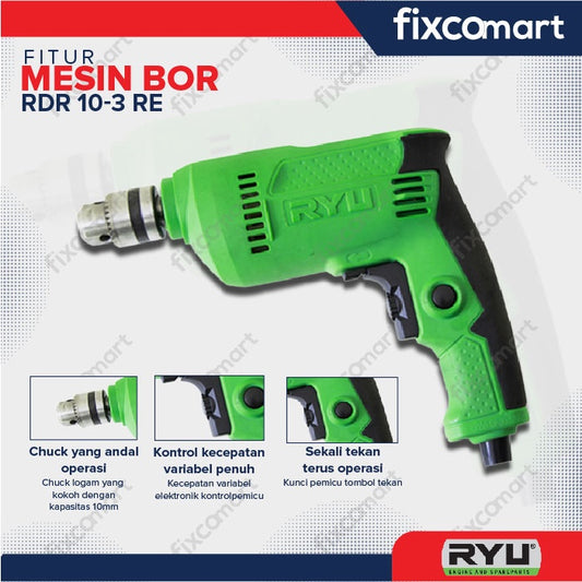 RYU Fixcomart – Ryu Paket Mesin Gerinda Rsg 100-3 & Mesin Bor Rdr 10-3 Re