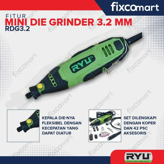 Ryu Mini Die Grinder / Mesin Gerinda / Gerinda Botol / Tuner Rdg 3.2 FIXCOMART