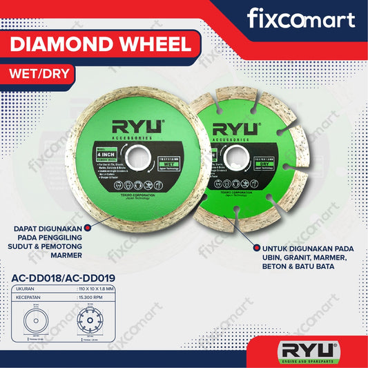 Ryu Mata Potong Keramik Wet / Basah / Dry / Kering 4 Inci
