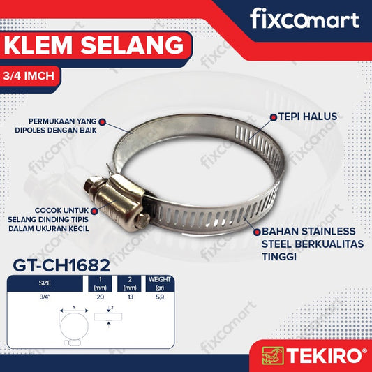 TEKIRO KLEM SELANG 3/4" / HOSE CLAMP / TOOLS / PERKAKAS