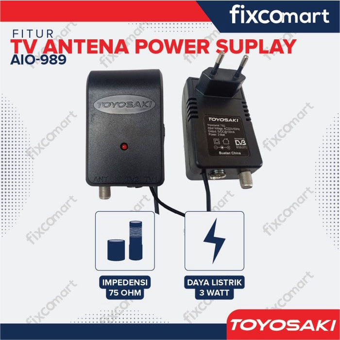 Adaptor ANTENA TV - POWER SUPPLY BOSTER TV TOYOSAKI AIO-989