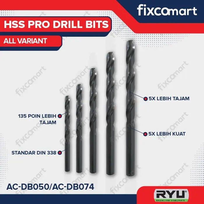 RYU HSS PRO / Mata Bor Besi 10.0 - 13.0 MM - Satuan FIXCOMART