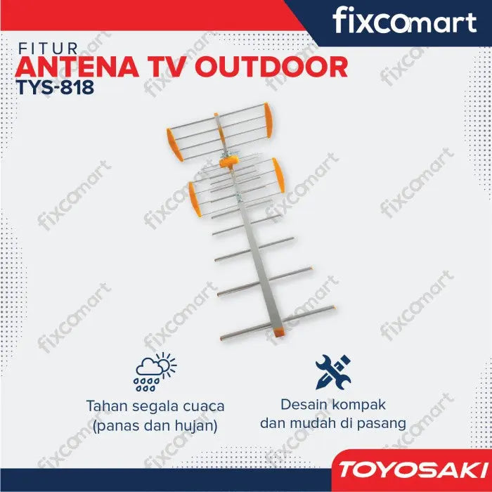 Antena TV Digital OUTDOOR TOYOSAKI TYS 818 FIXCOMART