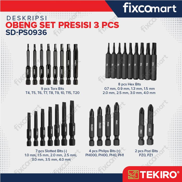 Tekiro Obeng Set Presisi 30 Pcs / Obeng Presisi