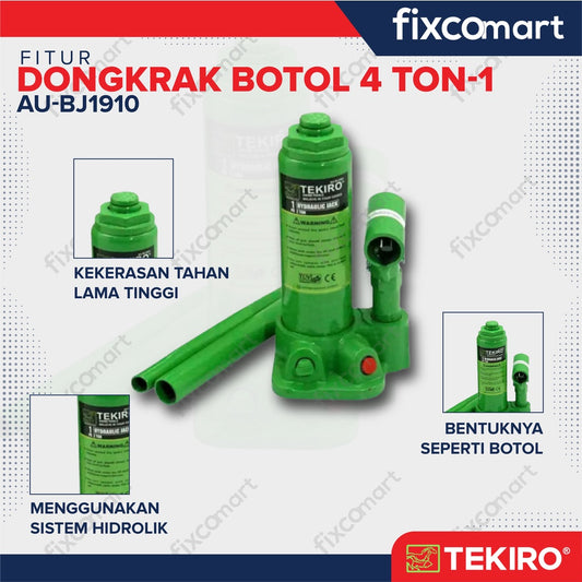 Tekiro Hydraulic Bottle Jack / Dongkrak Botol 4 Ton