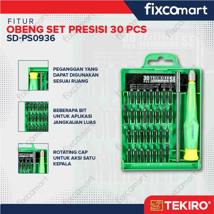 Tekiro Obeng Set Presisi 30 Pcs / Obeng Presisi