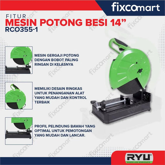 RYU Mesin Potong Besi 14" - Ryu Rco 355-1 Cutting Wheel Gerinda Cut Off FIXCOMART