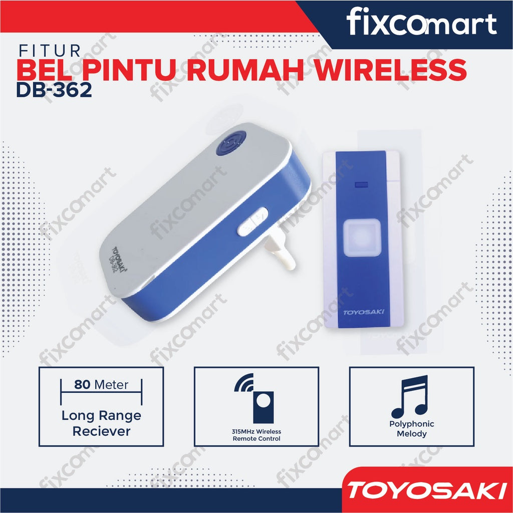 Bel Pintu Rumah WIRELESS Toyosaki DB-362