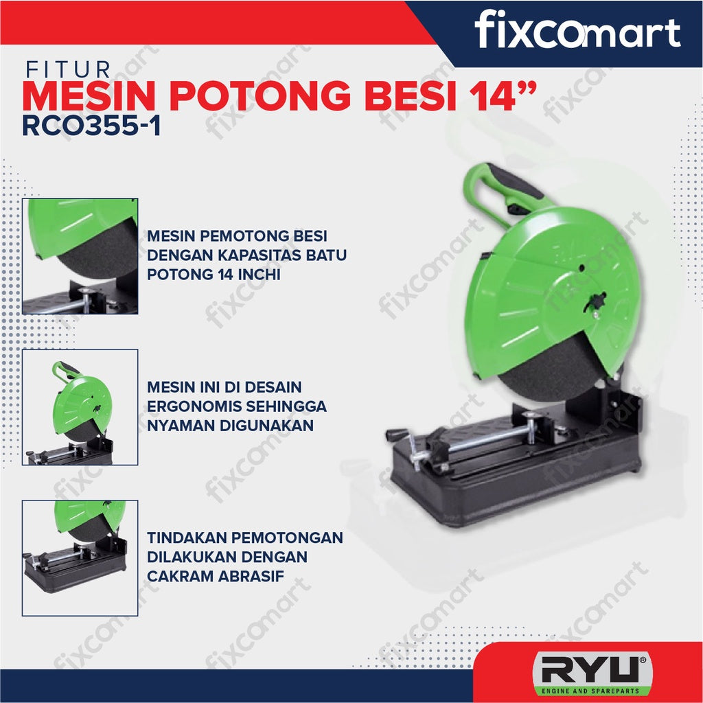 RYU Mesin Potong Besi 14" - Ryu Rco 355-1 Cutting Wheel Gerinda Cut Off