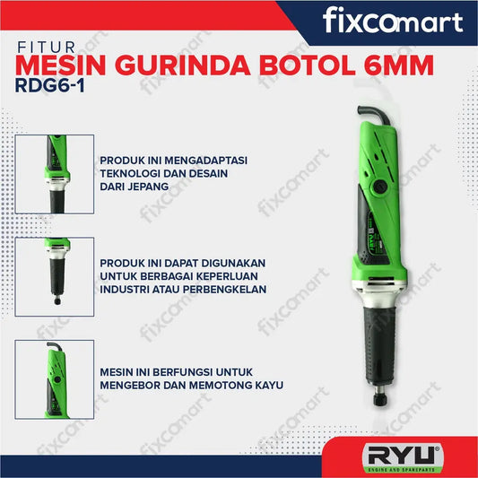 RYU Die Grinder / Mesin Gurinda / Gerinda Botol / Tuner RDG 6-1 FIXCOMART