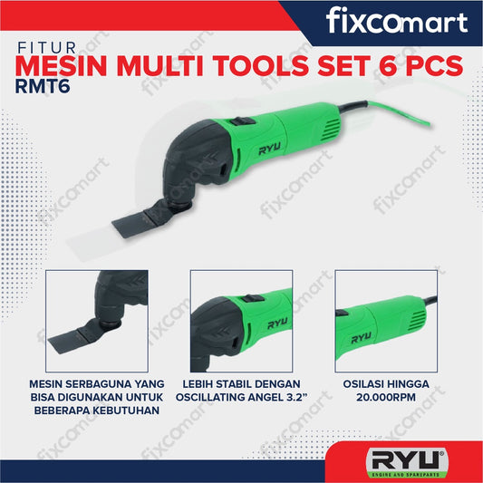 RYU Mesin Multi Tools Set 6 Pcs RMT6 Mesin Gerinda RMT 6