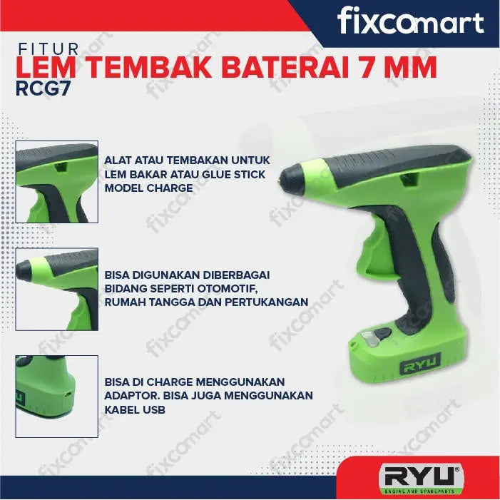 RYU Cordless Glue Gun / Lem Tembak RYU FIXCOMART