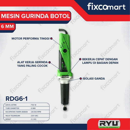 RYU Die Grinder / Mesin Gurinda / Gerinda Botol / Tuner RDG 6-1