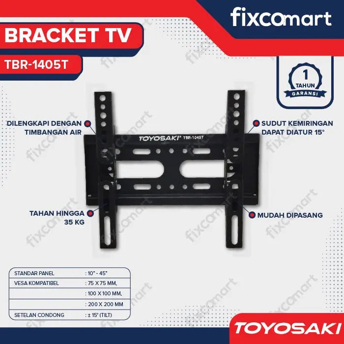Bracket TV LCD LED 10" - 45" Toyosaki 1045T FIXCOMART