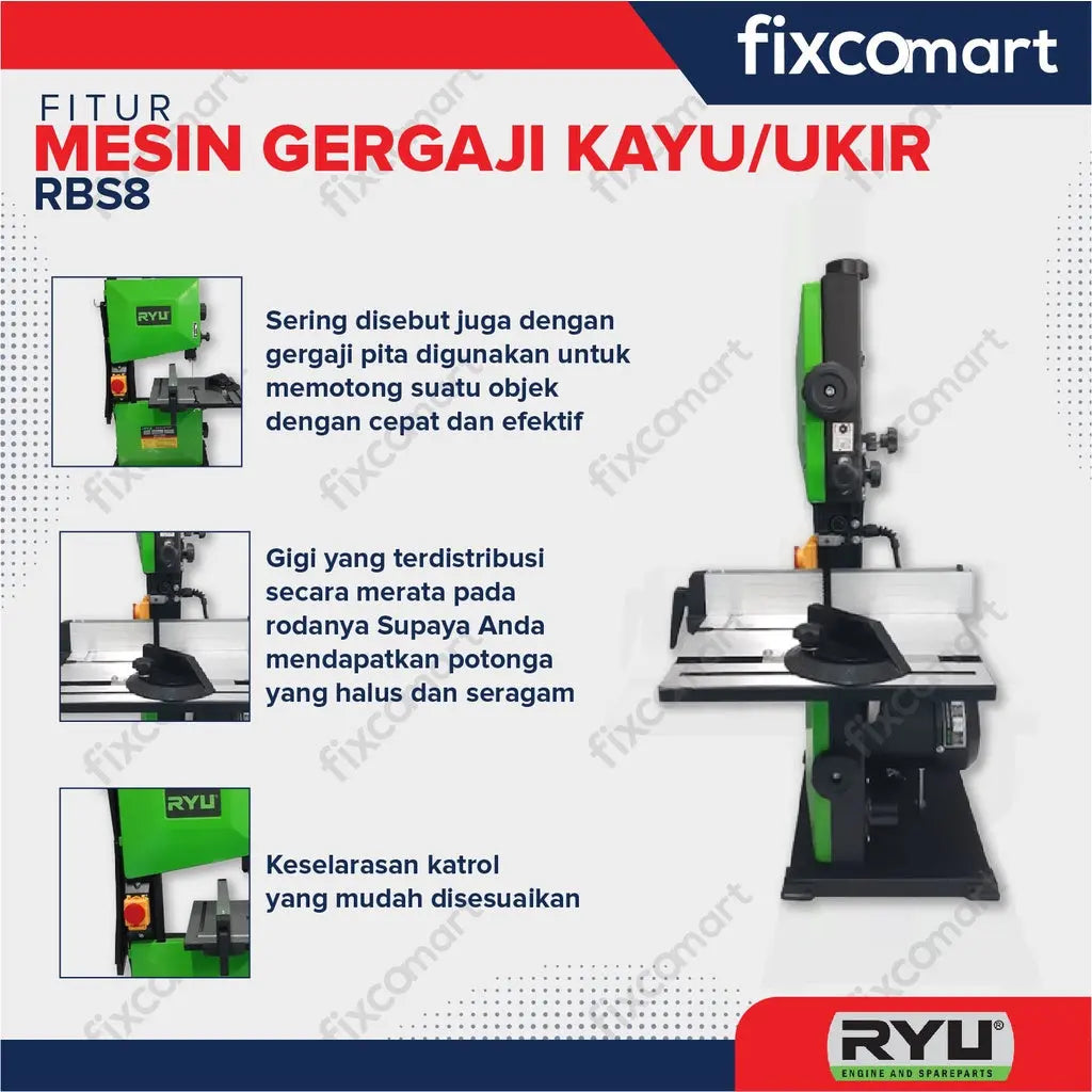 Ryu Band Saw 8 Inch Rbs8 Gergaji Serbaguna FIXCOMART