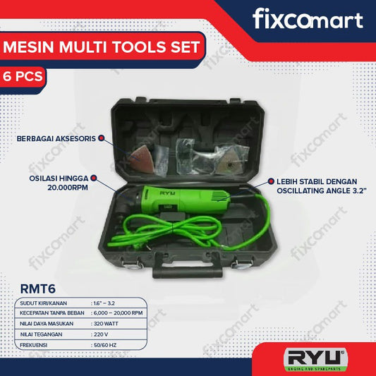 RYU Mesin Multi Tools Set 6 Pcs RMT6 Mesin Gerinda RMT 6
