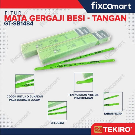 Tekiro Hacksaw Blade 12" X 1.1 Mm X 24 Tpi / Mata Gergaji Besi FIXCOMART