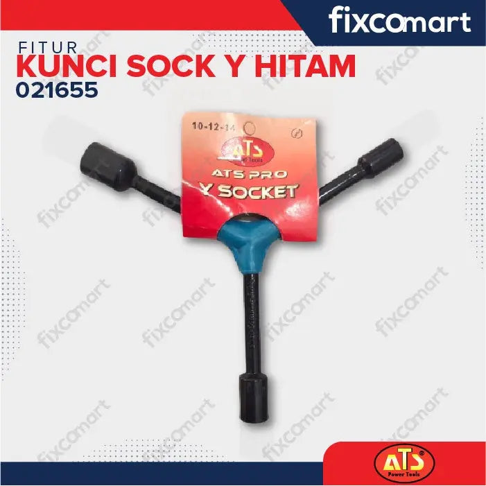 KUNCI SOCKET Y HITAM "ATS" 10X12X14MM FIXCOMART