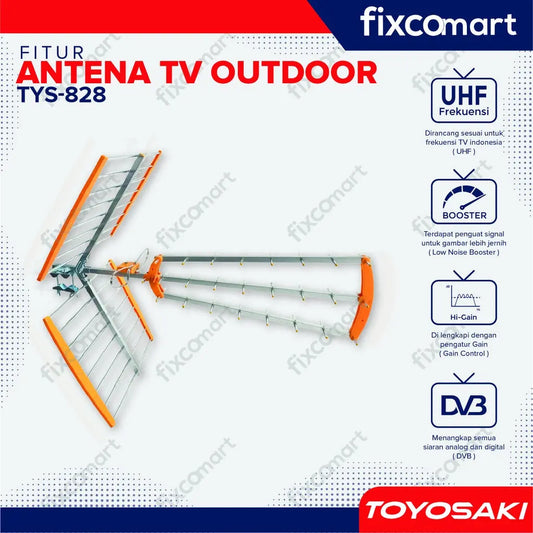 Antena TV Digital OUTDOOR Toyosaki TYS 828 FIXCOMART