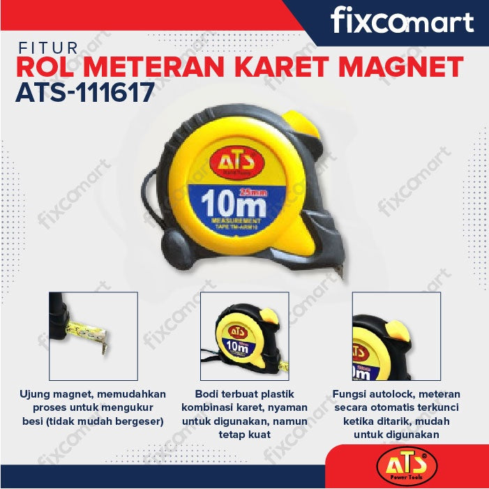ROL METERAN KARET MAGNET "ATS" 10MX25MM