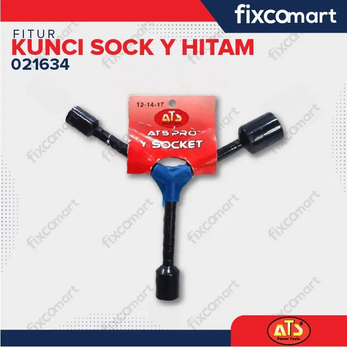 KUNCI SOCKET Y HITAM "ATS" 12X14X17MM FIXCOMART