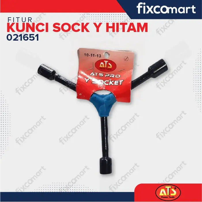 KUNCI SOCKET Y HITAM "ATS" 10X11X13MM FIXCOMART