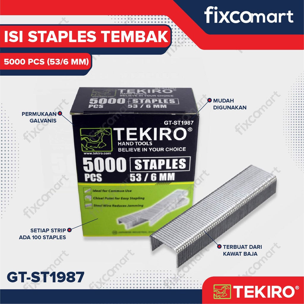 Tekiro Isi Staples Tembak 6 MM - 5000 Pcs