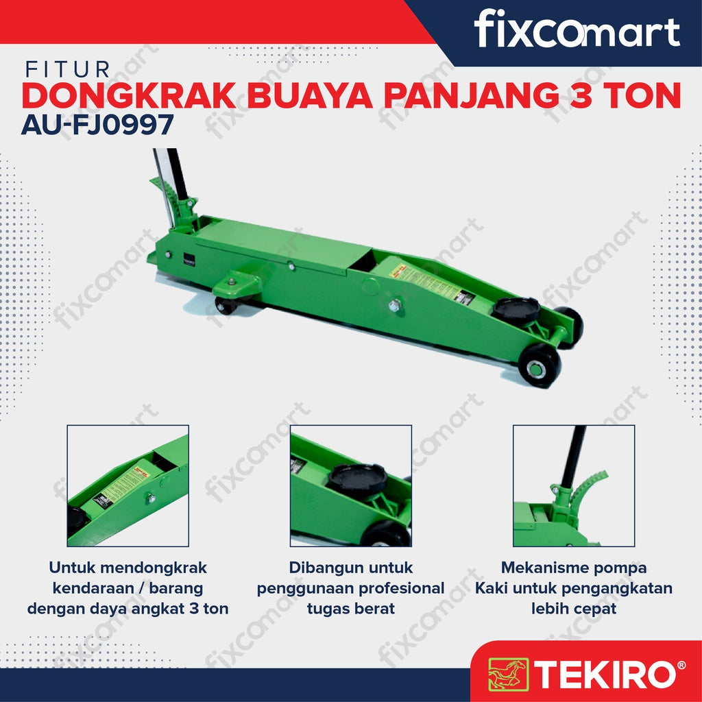 Tekiro Dongkrak Buaya Panjang 3 Ton - Dongkrak Mobil