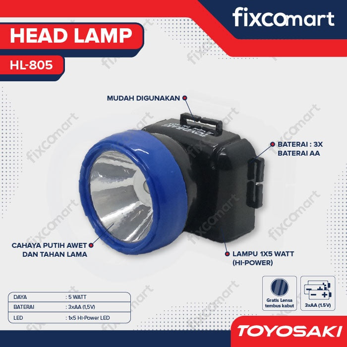 Senter Kepala Head Lamp Toyosaki HL-805