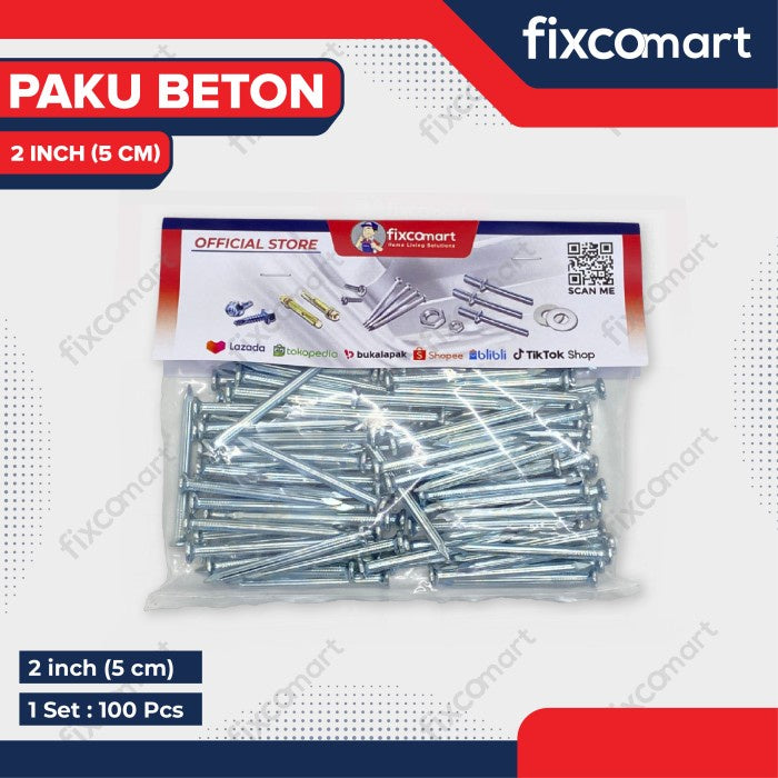 Paku Beton / Paku Tembok 1 inci Paket 50 - 100 PCS