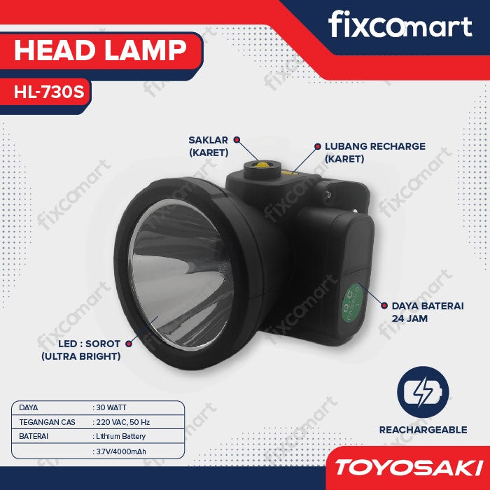 Senter Kepala Head Lamp Toyosaki HL-730S