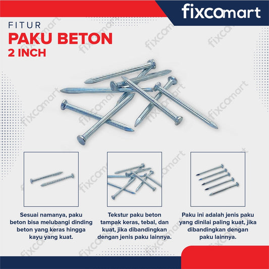 Paku Beton / Paku Tembok 2 inch Paket 50 PCS