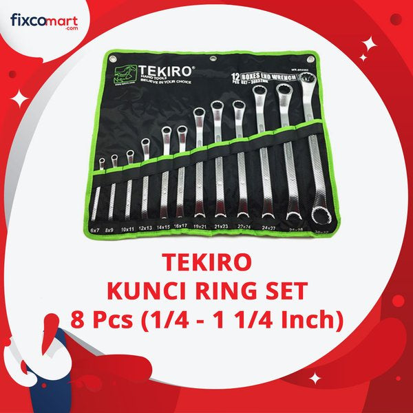 Tekiro Kunci Ring Set 8 Pcs 1-4 - 1 1-4 Inch - Tekiro Kunci Ring Inch Set