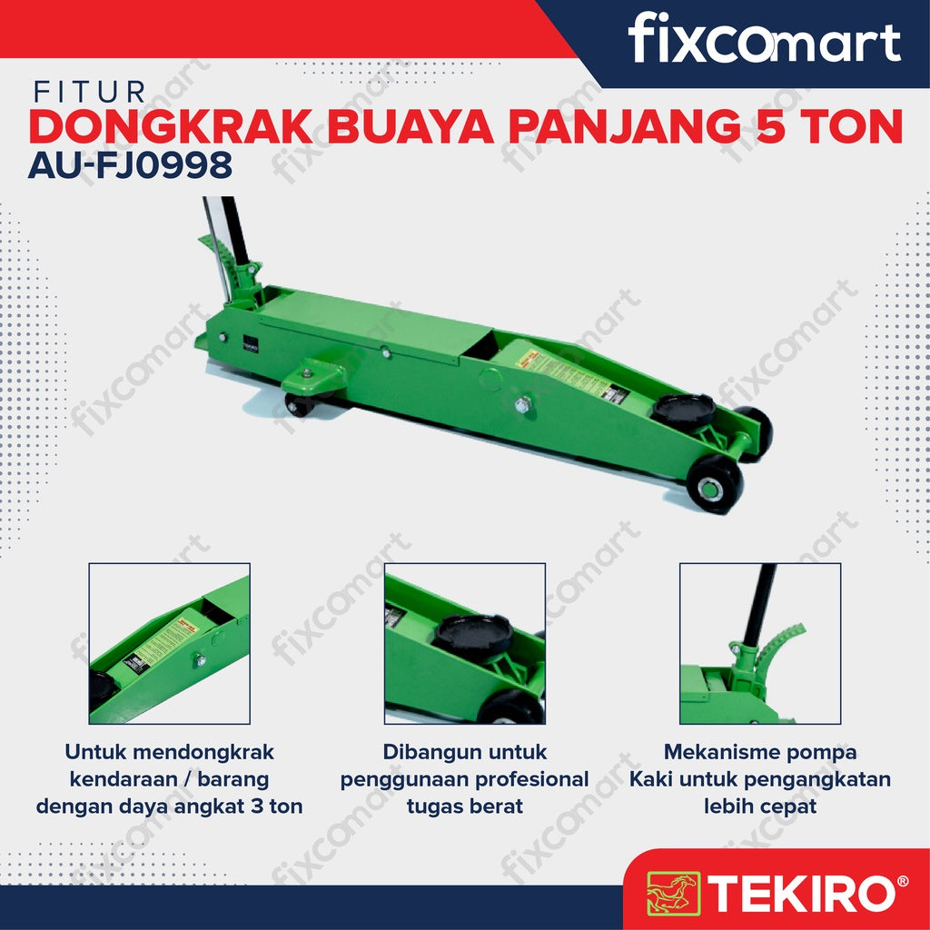 Tekiro Dongkrak Buaya Panjang 5 Ton - Dongkrak Mobil