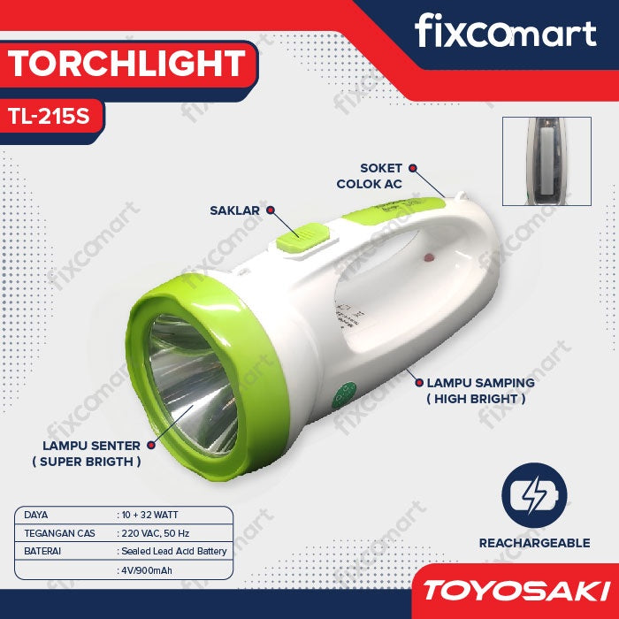 Senter LED Lampu Emergency Toyosaki TL-215S