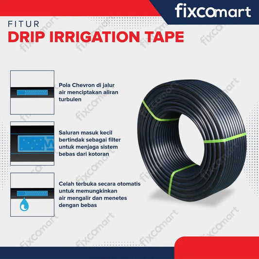 Selang Irigasi Alat Siram Air Taman Hidroponik Drip Tape 16 mm Drip Irrigation FIXCOMART