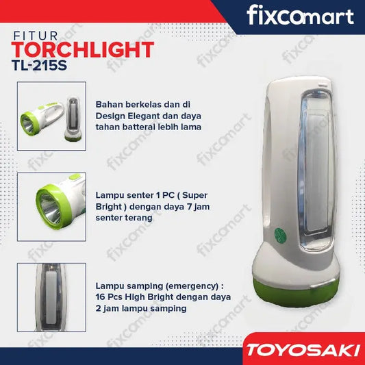 Senter LED Lampu Emergency Toyosaki TL-215S FIXCOMART
