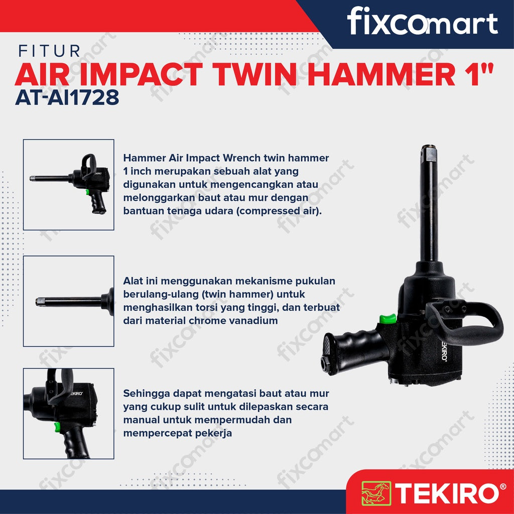 Tekiro Air Impact Twin Hammer 1" Inch - Mesin Impact