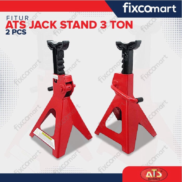 ATS Dongkrak Jack Stand 3 Ton Penyangga Tahanan Mobil 1 Set 2 Pcs