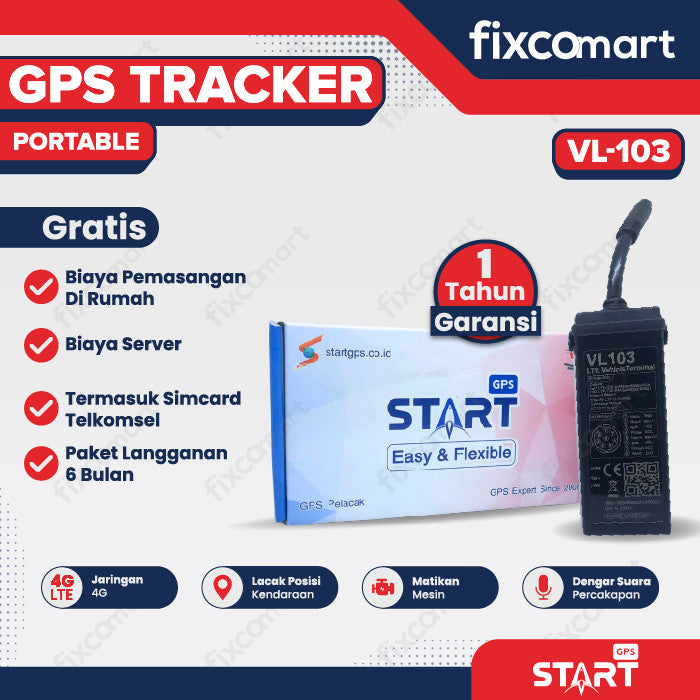 GPS Tracker Alat Pelacak Kendaraan Motor Mobil - Start GPS VL103M Alat Keamanan Kendaraan Mobil Motor Bus Truk Alat Berat Kontainer