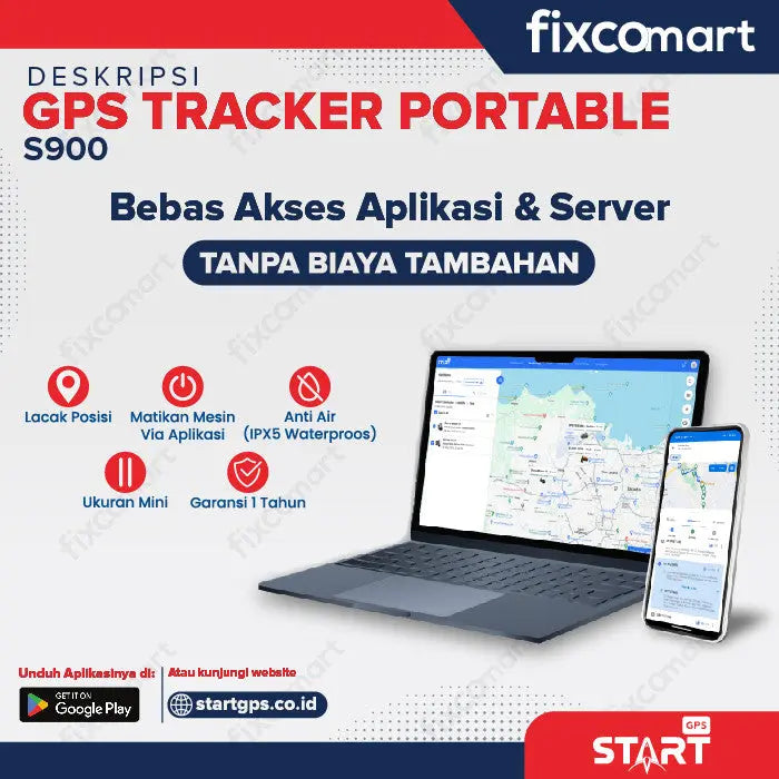 GPS Tracker Alat Pelacak Kendaraan Motor Mobil - Start GPS S900 Alat Keamanan Kendaraan Mobil Motor FIXCOMART