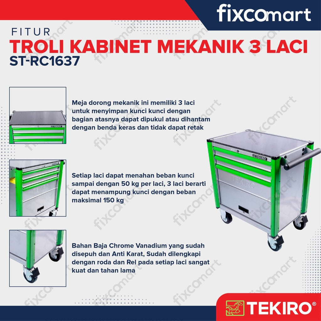 Tekiro Troli 3 Susun Isi 97 Pcs - Cabinet Drawer Set