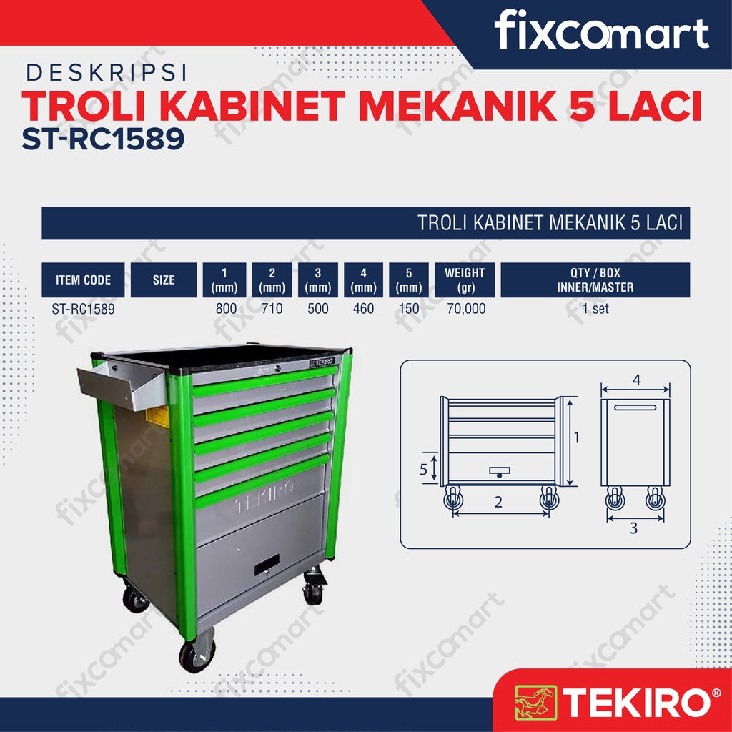 Tekiro Troli 5 Susun - Cabinet Drawer