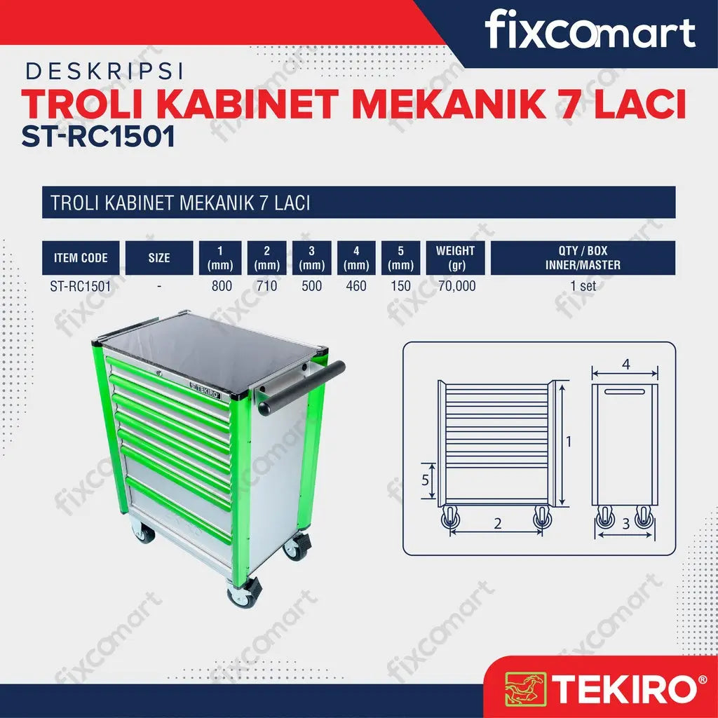 Tekiro Troli 7 Susun - Cabinet Drawer FIXCOMART