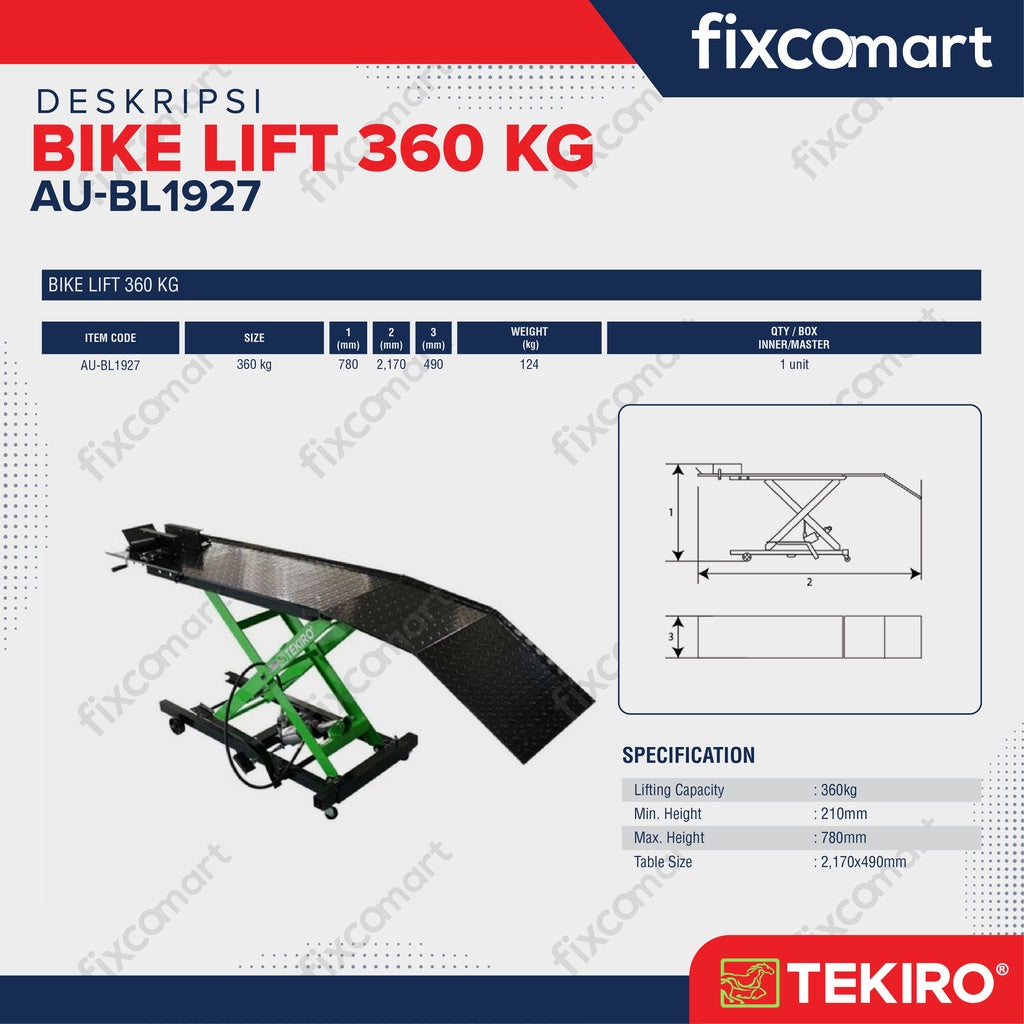 Tekiro Mototcycle Bike Lift - Lift Service Motor /  Alat Pengangkat Motor