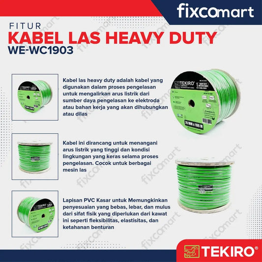 Tekiro Kabel Las Listrik Tembaga 95 MM X 50 M FIXCOMART