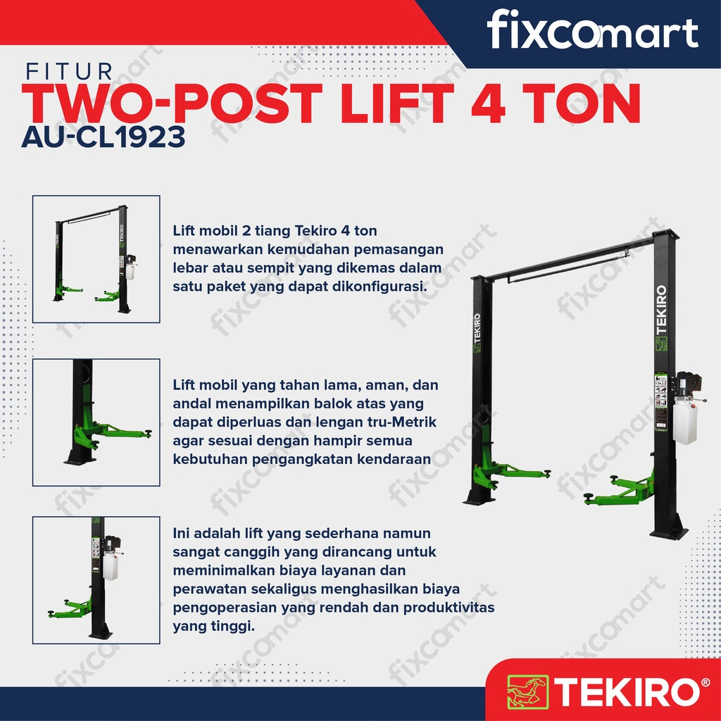 Tekiro Two Post Lift 4 Ton - Mesin Lift Mobil