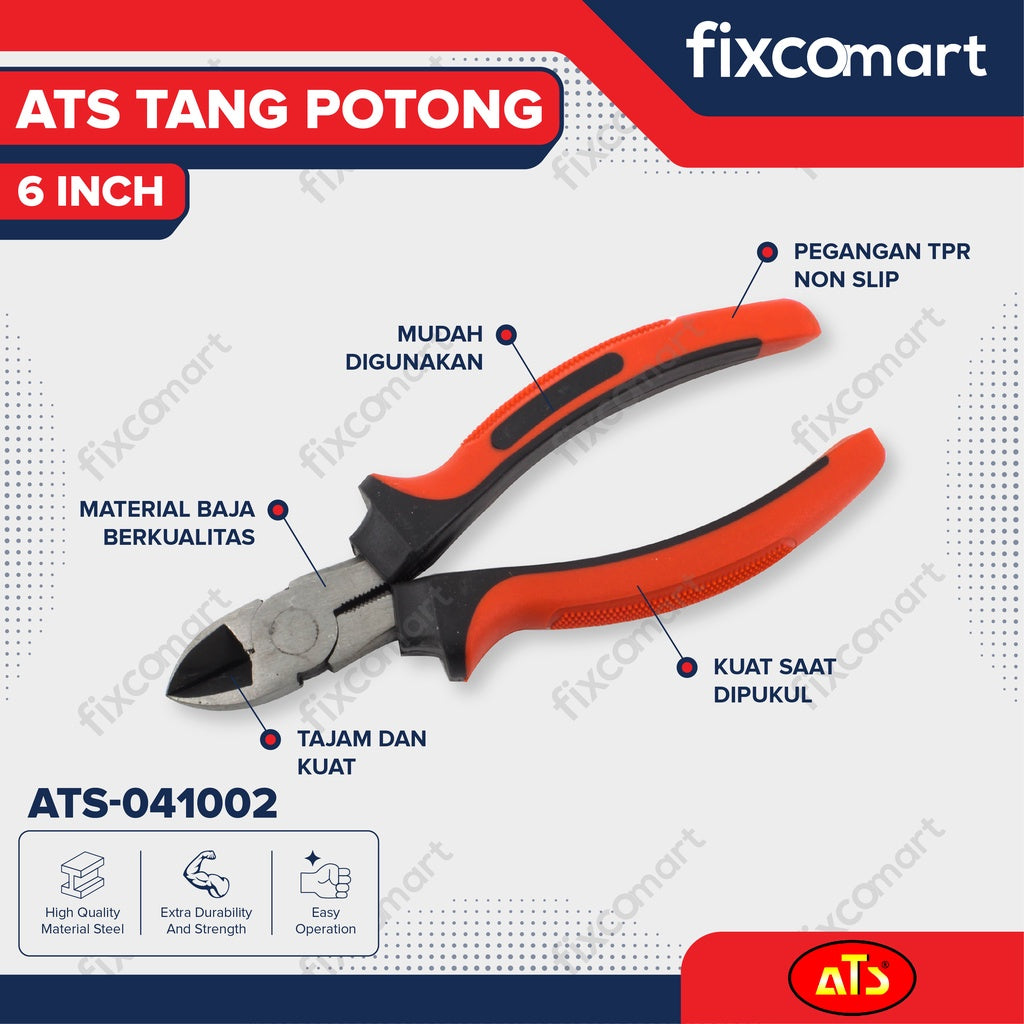 Tang potong 6 inch ATS - Diagonal pliers 6 inch
