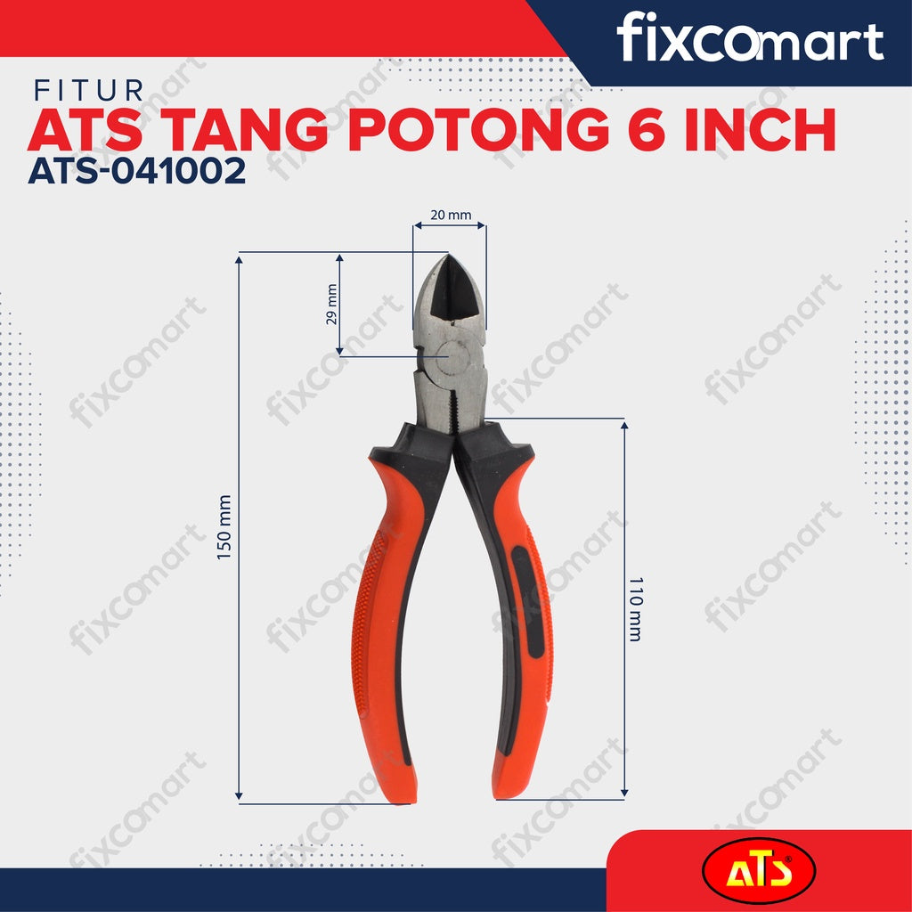 Tang potong 6 inch ATS - Diagonal pliers 6 inch